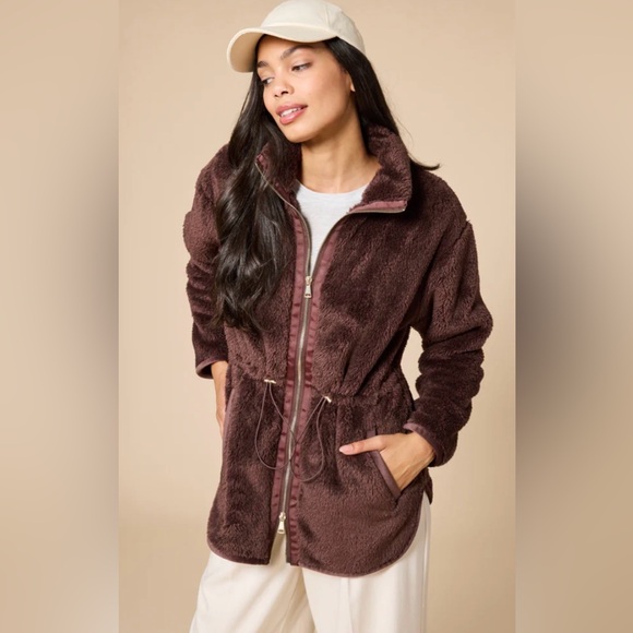 Softies Jackets & Blazers - SOFTIES DreamPlush Double Zip Jacket Large, Brown Espresso